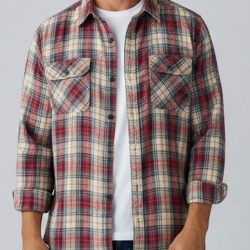 Vintage Men's Gap Jeans Plaid Button-Down Shirt Med Traditional Work Wear Y2K